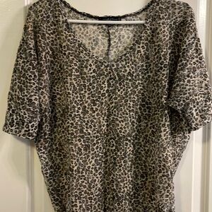 Cheetah print sheer top